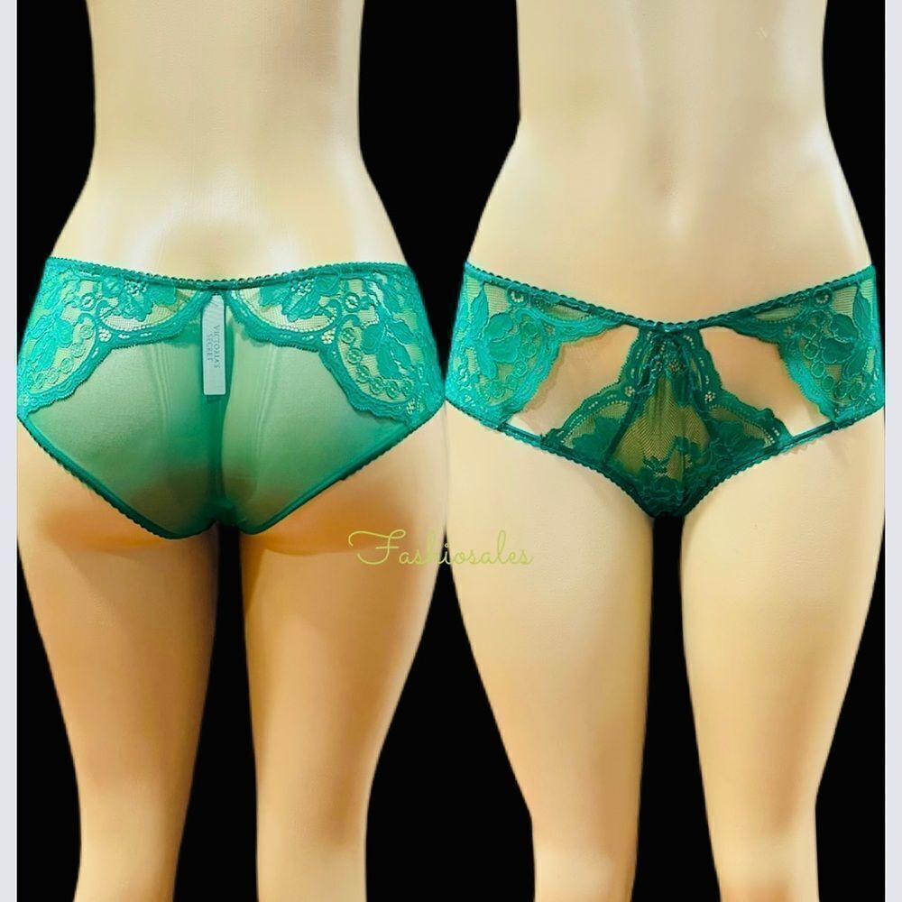 Victorias Secret Very Sexy Peekaboo Elegant Lace Mesh cheeky panty Green